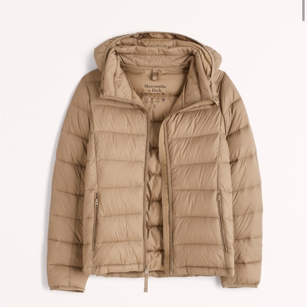Abercrombie & Fitch puffer jacket in beige